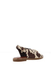Una Healy Blank Space Cow Print Sling Back Court Heels, Cream & Brown