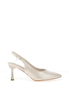 Una Healy Escapade Pearl Sling Back Court Heels, Off White