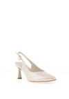 Una Healy Escapade Pearl Sling Back Court Heels, Off White