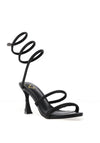 Una Healy Maneater Ankle Wrap Heeled Sandals, Black