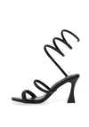 Una Healy Maneater Ankle Wrap Heeled Sandals, Black