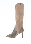 Una Healy All I Want Knee High Heeled Cowboy Boots, Neutral