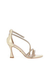 Una Healy Centrefold Diamante Encrusted Cross Strap Heeled Sandals, Gold