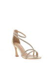 Una Healy Centrefold Diamante Encrusted Cross Strap Heeled Sandals, Gold