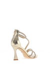 Una Healy Centrefold Diamante Encrusted Cross Strap Heeled Sandals, Gold