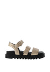 Una Healy Dreams Pebbled Multi Strap Sandals, Gold