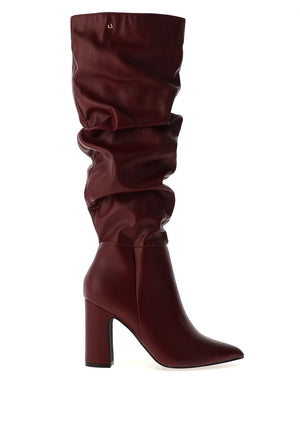 Una Healy Famous Now Scrunched Knee High Boots, Wine