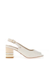 Una Healy Candy Man Sling Back Heeled Shoes, Piano Key White