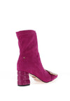 Una Healy Jaded Embellished Broach Heeled Boots, Xtreme Pink
