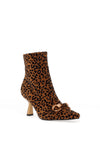 Una Healy Kissing You Leopard Print Heeled Ankle Boots, Brown