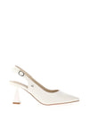 Una Healy Lady In Blue Sling Back Heeled Shoes, Piano Key White