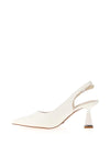 Una Healy Lady In Blue Sling Back Heeled Shoes, Piano Key White