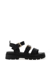 Una Healy Something Multi Strap Buckle Sandals, Black