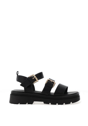 Una Healy Something Multi Strap Buckle Sandals, Black