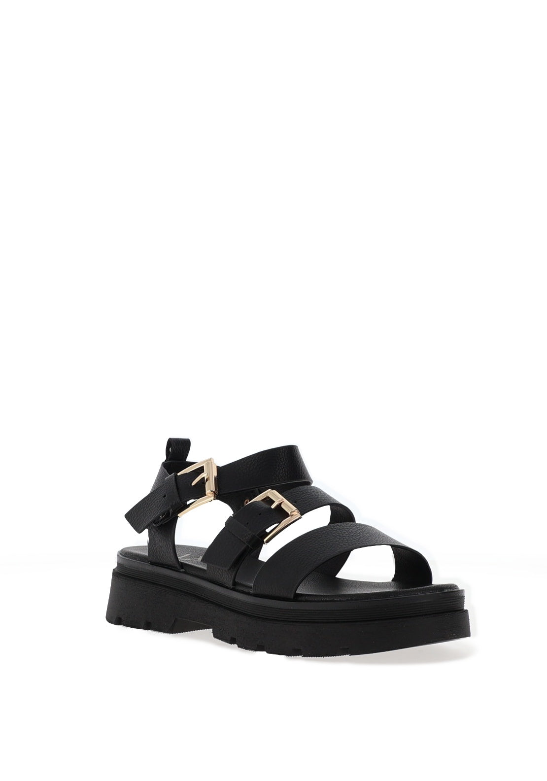 Una Healy Something Multi Strap Buckle Sandals, Black