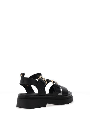 Una Healy Something Multi Strap Buckle Sandals, Black