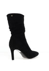 Una Healy Leak It Ruched Heeled Boots, Black