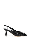 Una Healy Cold Heart Rhinestone Detailed Caged Heels, Black