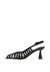 Una Healy Cold Heart Rhinestone Detailed Caged Heels, Black