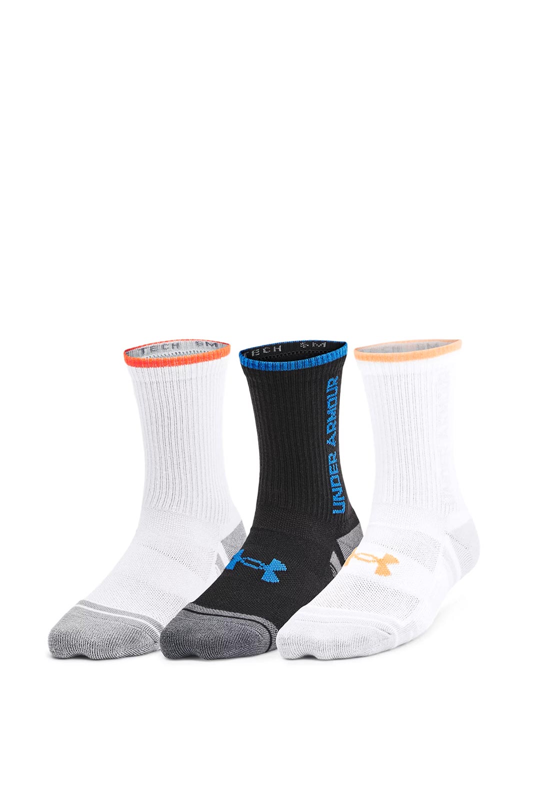 Under Armour Boys Performance Tech 3 Pack Crew Socks, Multi