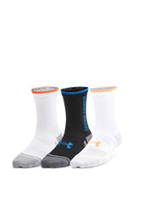 Under Armour Boys Performance Tech 3 Pack Crew Socks, Multi