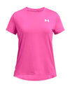 Under Armour Girls Knockout Short Sleeve Tee, Pink
