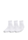 Under Armour Kids Essential 3 Pack Quarter Socks, White