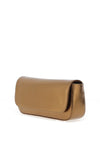 Unisa Deva Leather Metallic Clutch Bag, Bronze