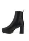 Unisa Marlow Leather High Heeled Platform Boots, Black