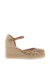 Unisa Caceres Suede Espadrille Wedge Shoes, Leopard Print