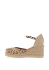 Unisa Caceres Suede Espadrille Wedge Shoes, Leopard Print