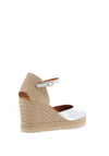 Unisa Castilla Leather Espadrille Wedges, Silver