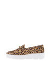 Unisa Famo Leather Platform Loafers, Leopard Print