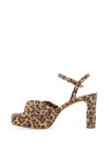 Unisa Onoa Leather Twist Strap Platform Heeled Sandals, Leopard Print