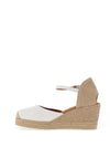 Unisa Caceres Suede Espadrille Wedge Shoes, White