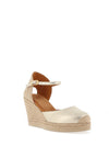 Unisa Castilla Leather Espadrille Wedges, Gold