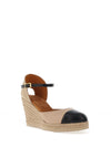 Unisa Cava Leather Espadrille Wedge Shoes, Skin & Black