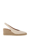 Unisa Decia Metallic Leather Pointed Toe Espadrille Sandals, Ivory