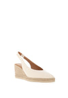 Unisa Decia Metallic Leather Pointed Toe Espadrille Sandals, Ivory