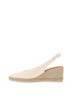 Unisa Decia Metallic Leather Pointed Toe Espadrille Sandals, Ivory