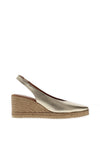 Unisa Decia Metallic Leather Pointed Toe Espadrille Sandals, Gold