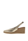Unisa Decia Metallic Leather Pointed Toe Espadrille Sandals, Gold