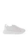 Unisa Emiro Leather Perforated Laced Trainers, White