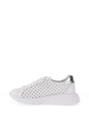 Unisa Emiro Leather Perforated Laced Trainers, White