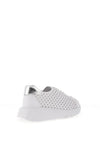 Unisa Emiro Leather Perforated Laced Trainers, White