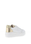 Unisa Fraile Platform Leather Trainers, White & Gold