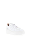 Unisa Fraile Platform Leather Trainers, White & Silver