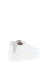 Unisa Fraile Platform Leather Trainers, White & Silver