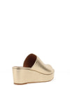 Unisa Kirane Leather Platform Wedge Mule Sandals, Gold