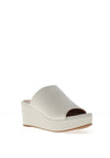 Unisa Kirane Leather Platform Wedge Mule Sandals, White